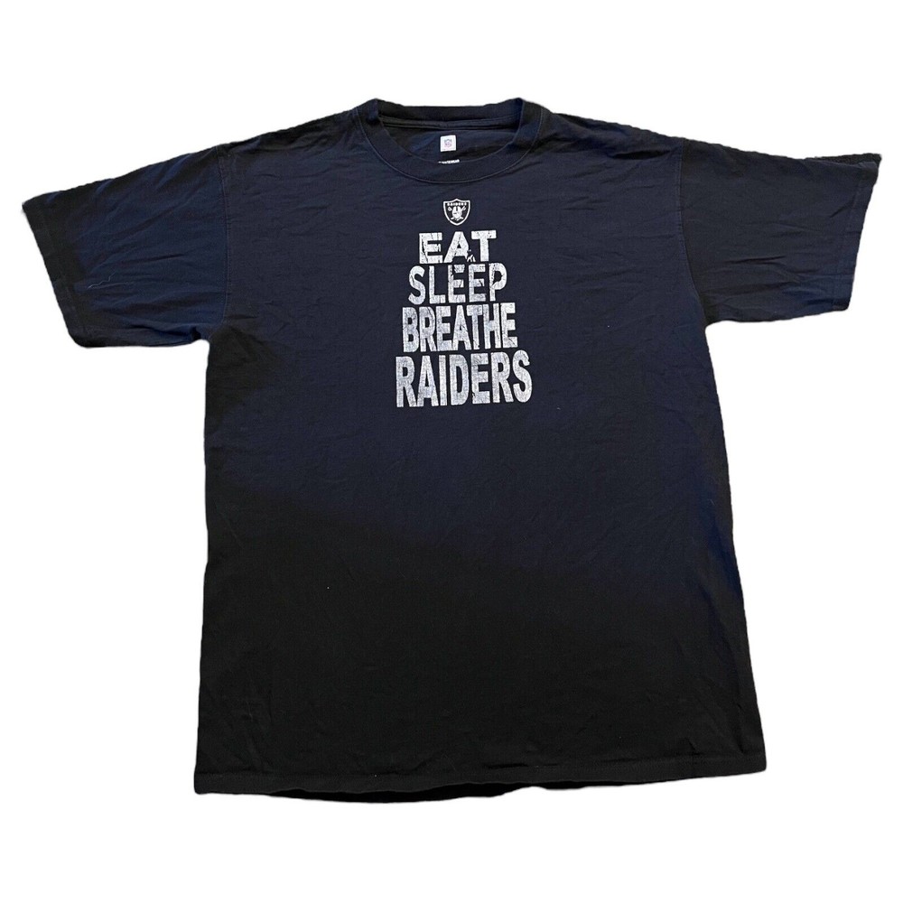 Raiders Eat Sleep Breathe Raiders VF Imagewear Black T-shirt Mens Size L